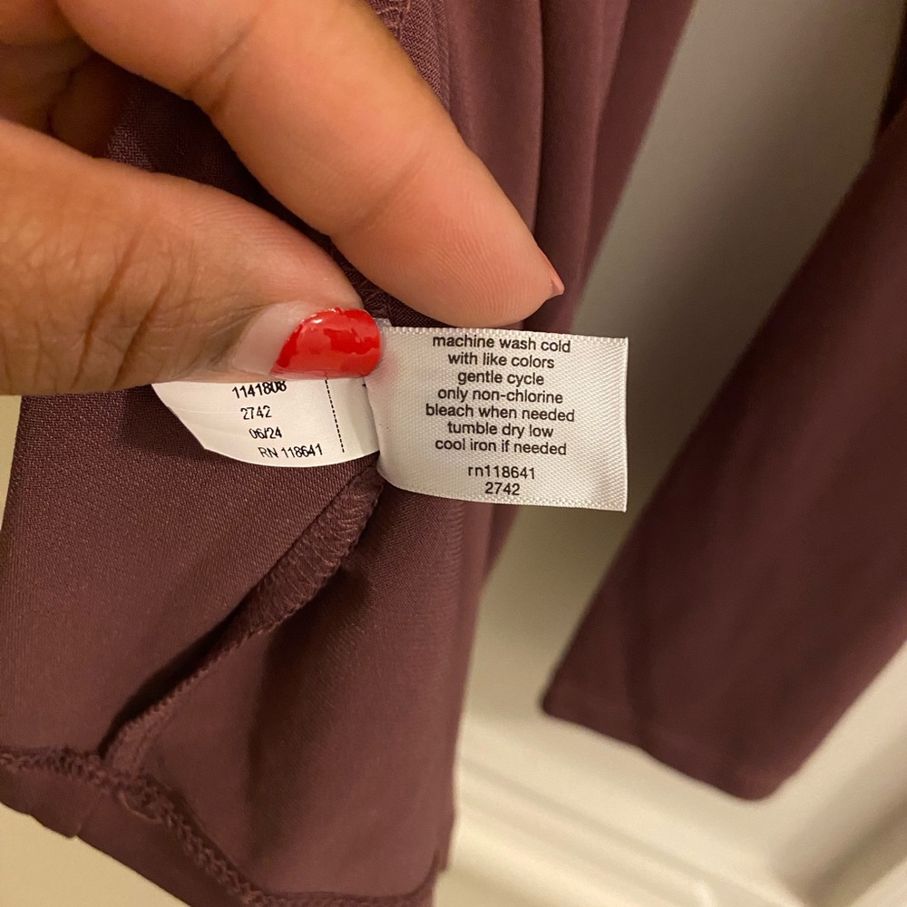 Lane Bryant Long Sleeve V-Neck Top - Dusty Rose - Picture 4 of 5